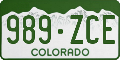 CO license plate 989ZCE