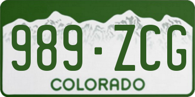 CO license plate 989ZCG