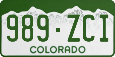 CO license plate 989ZCI