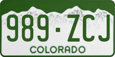 CO license plate 989ZCJ