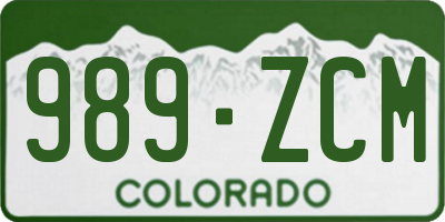 CO license plate 989ZCM