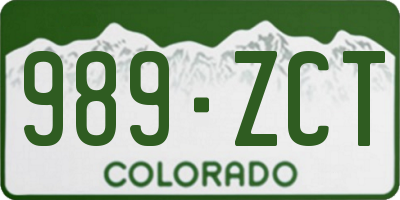 CO license plate 989ZCT