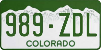 CO license plate 989ZDL