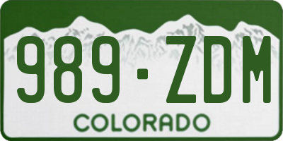 CO license plate 989ZDM