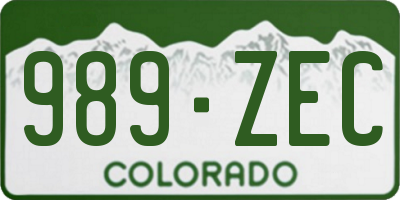 CO license plate 989ZEC