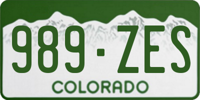 CO license plate 989ZES