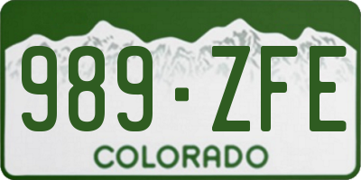 CO license plate 989ZFE
