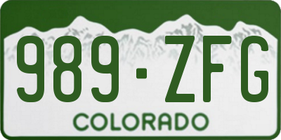 CO license plate 989ZFG