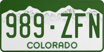 CO license plate 989ZFN