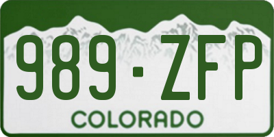 CO license plate 989ZFP