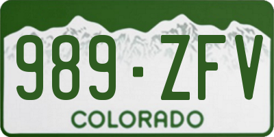 CO license plate 989ZFV