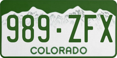 CO license plate 989ZFX