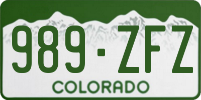 CO license plate 989ZFZ