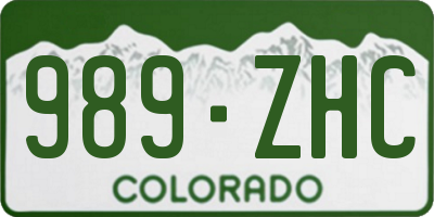 CO license plate 989ZHC