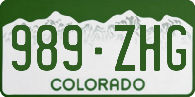 CO license plate 989ZHG
