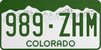 CO license plate 989ZHM