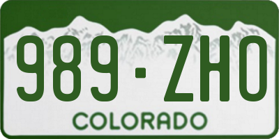 CO license plate 989ZHO