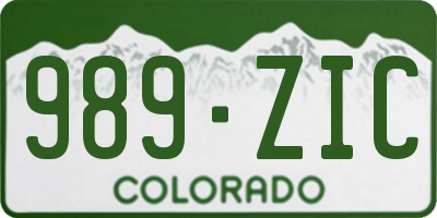 CO license plate 989ZIC