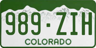 CO license plate 989ZIH