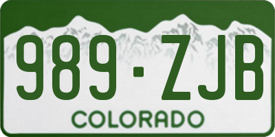 CO license plate 989ZJB