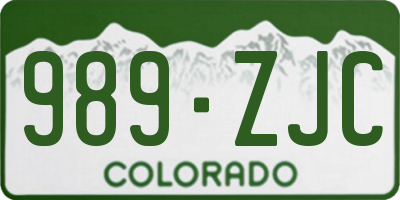 CO license plate 989ZJC