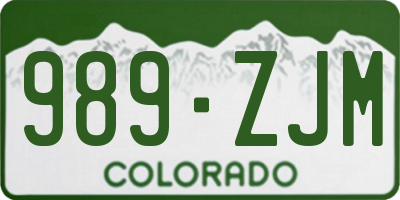 CO license plate 989ZJM