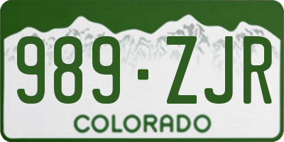 CO license plate 989ZJR