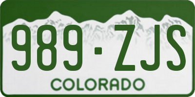 CO license plate 989ZJS