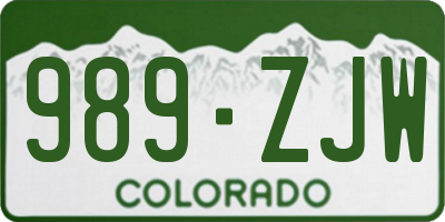 CO license plate 989ZJW
