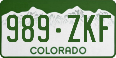 CO license plate 989ZKF