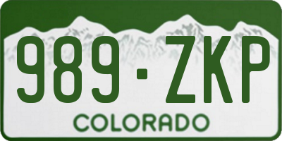 CO license plate 989ZKP