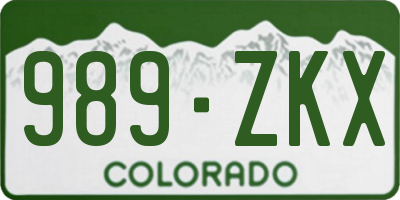 CO license plate 989ZKX