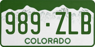 CO license plate 989ZLB