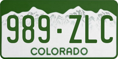 CO license plate 989ZLC