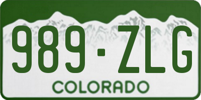 CO license plate 989ZLG