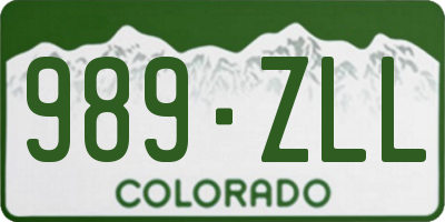 CO license plate 989ZLL