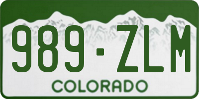 CO license plate 989ZLM
