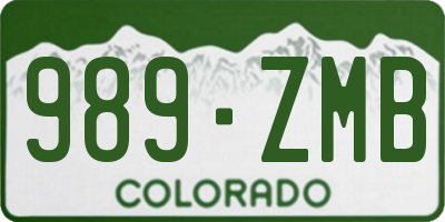 CO license plate 989ZMB