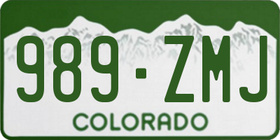 CO license plate 989ZMJ