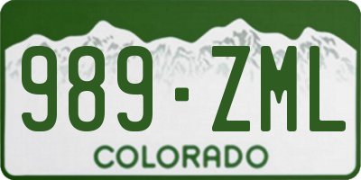 CO license plate 989ZML