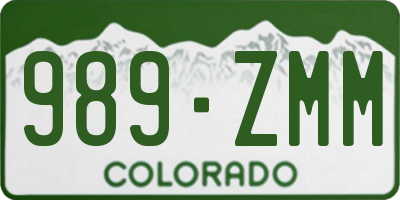 CO license plate 989ZMM