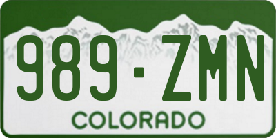 CO license plate 989ZMN