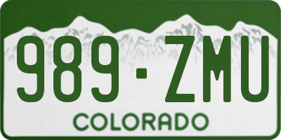 CO license plate 989ZMU