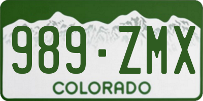 CO license plate 989ZMX