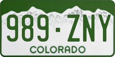 CO license plate 989ZNY