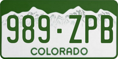 CO license plate 989ZPB