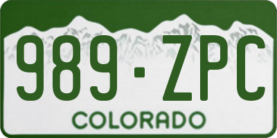 CO license plate 989ZPC