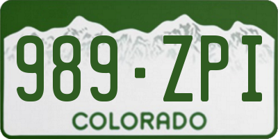 CO license plate 989ZPI