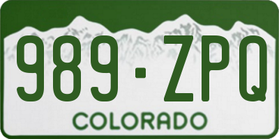 CO license plate 989ZPQ