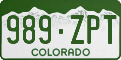 CO license plate 989ZPT